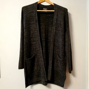 Abercrombie Relaxed Heathered Navy Gray Cardigan